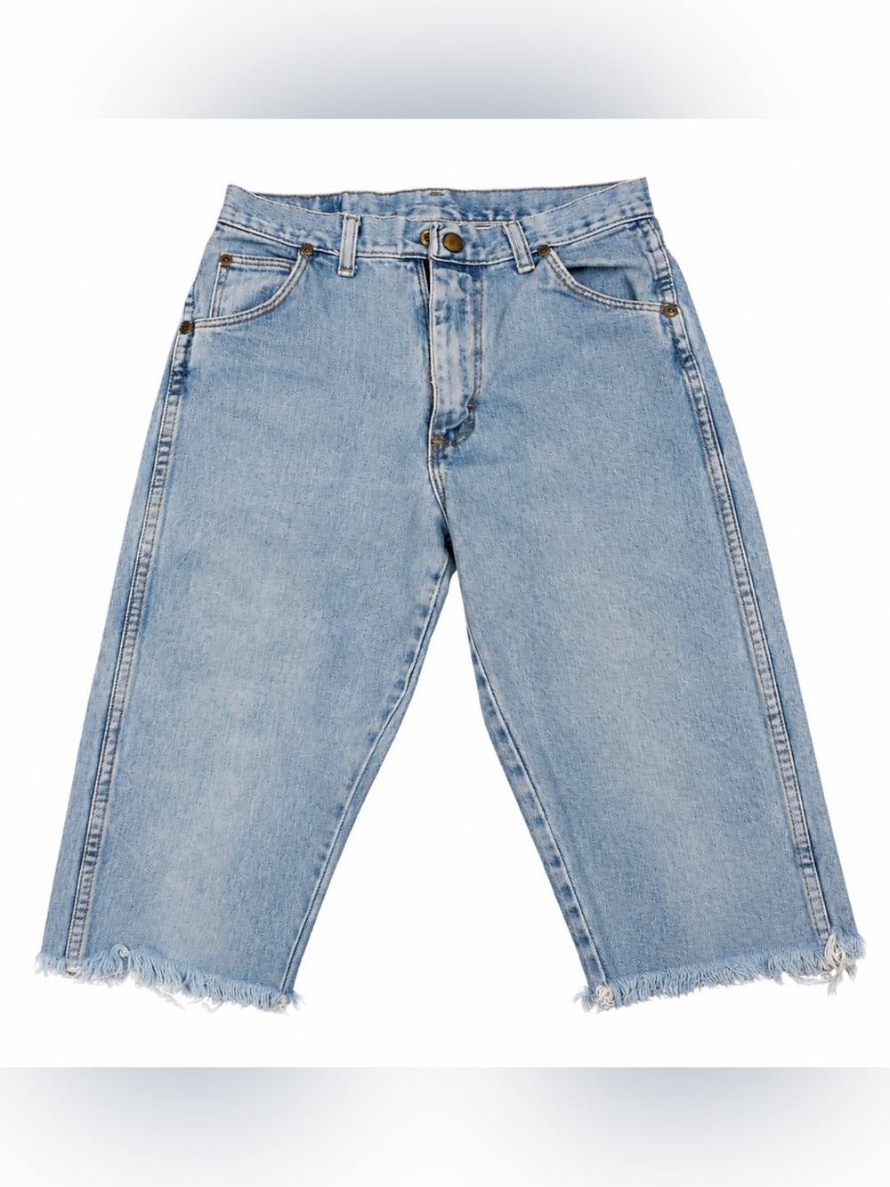 Vintage Wrangler Authentic Jeans Light Wash Cropped Raw Hem 24” Waist